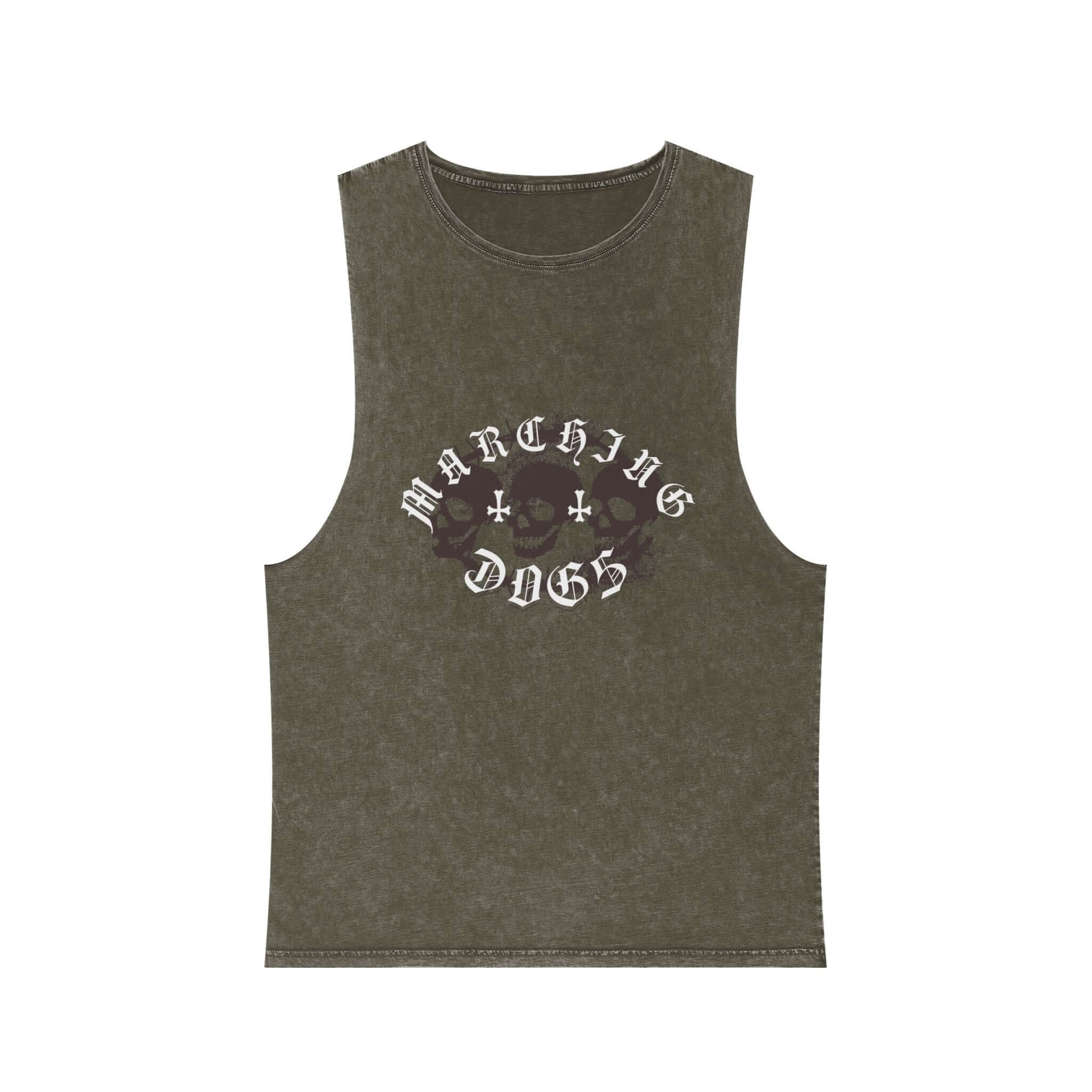 Marching Dogs "Skull n Bones" Stonewash Tank Top