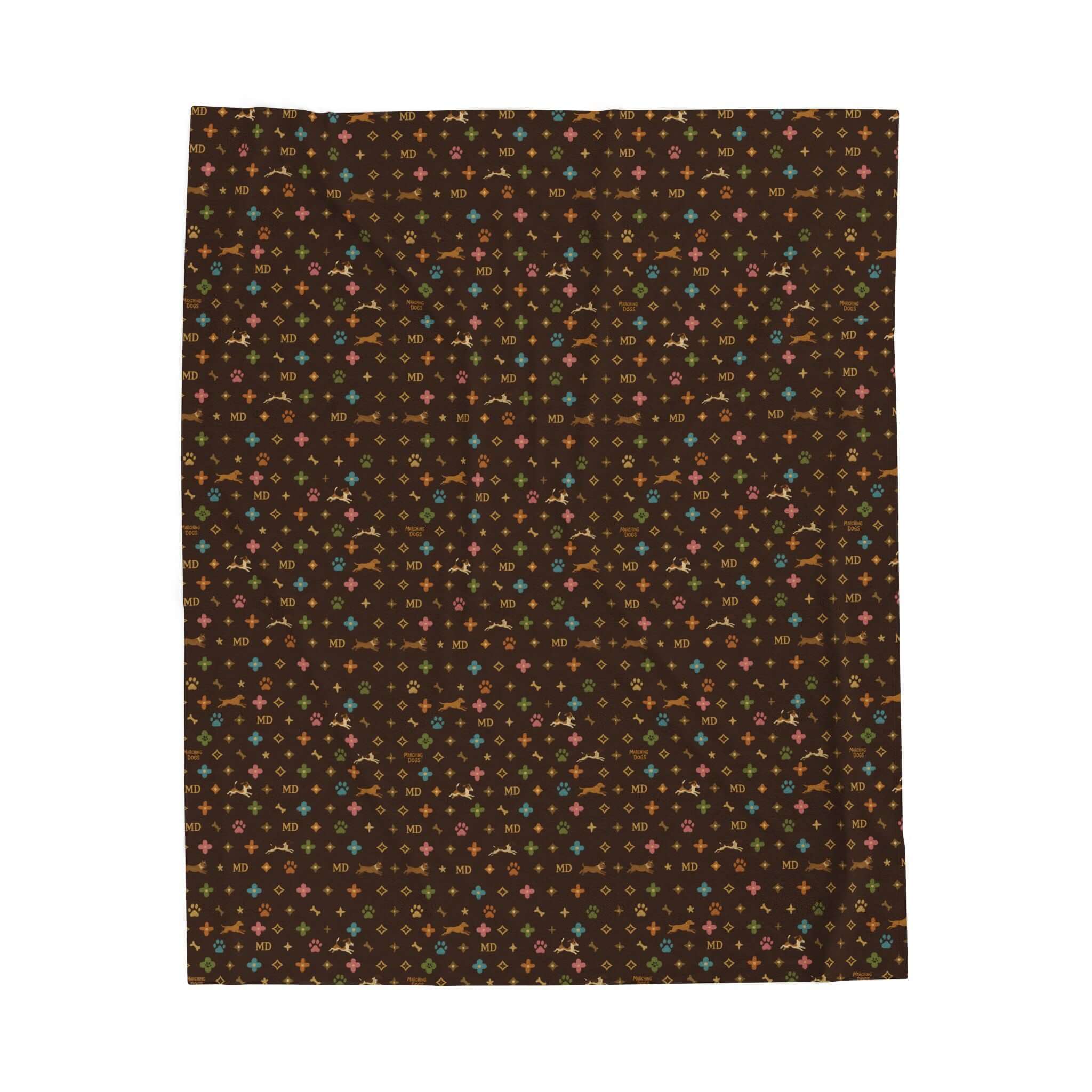 Marching Dogs Luxe Velveteen Plush Blanket