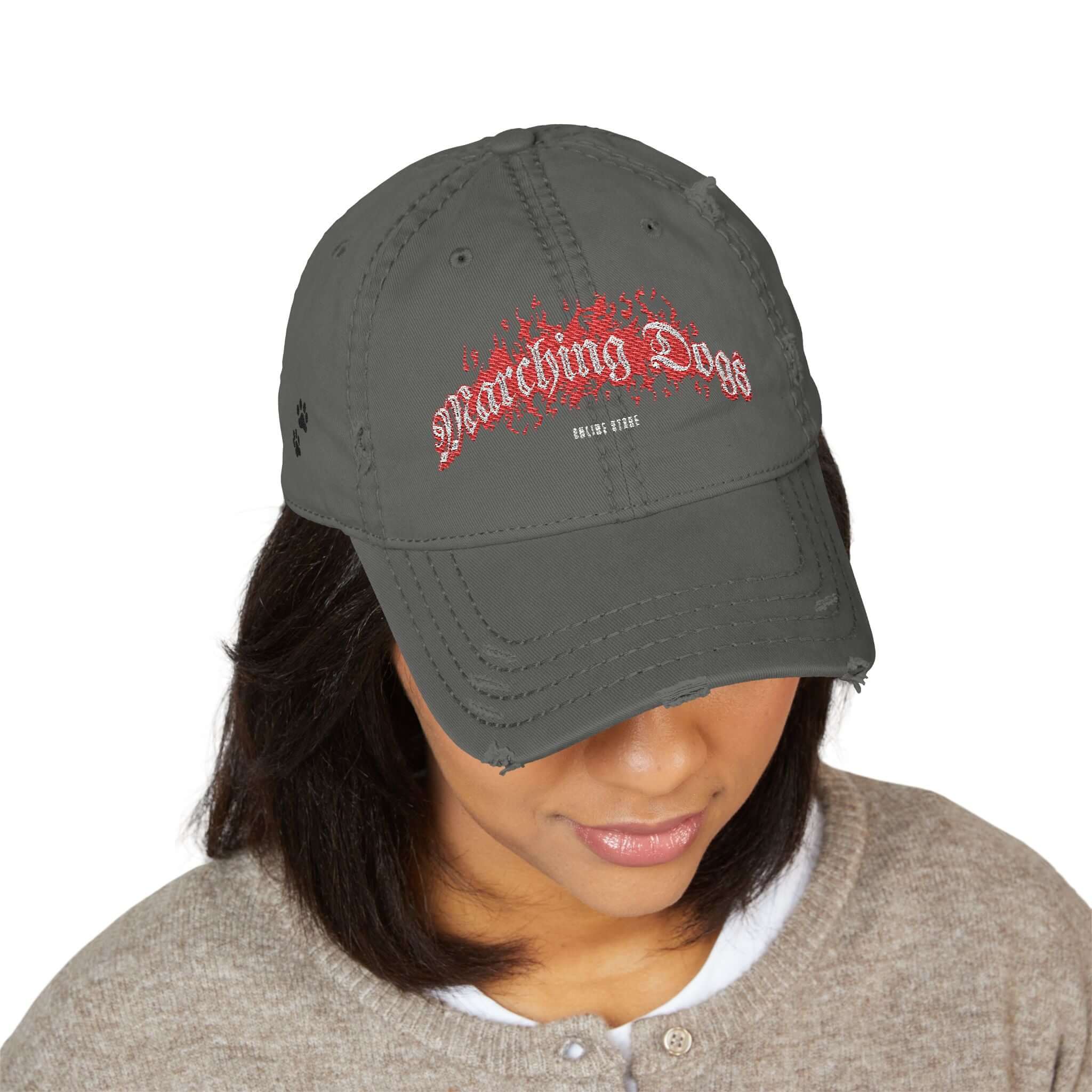 Marching Dogs 'FLAMES' Distressed Dad Hat
