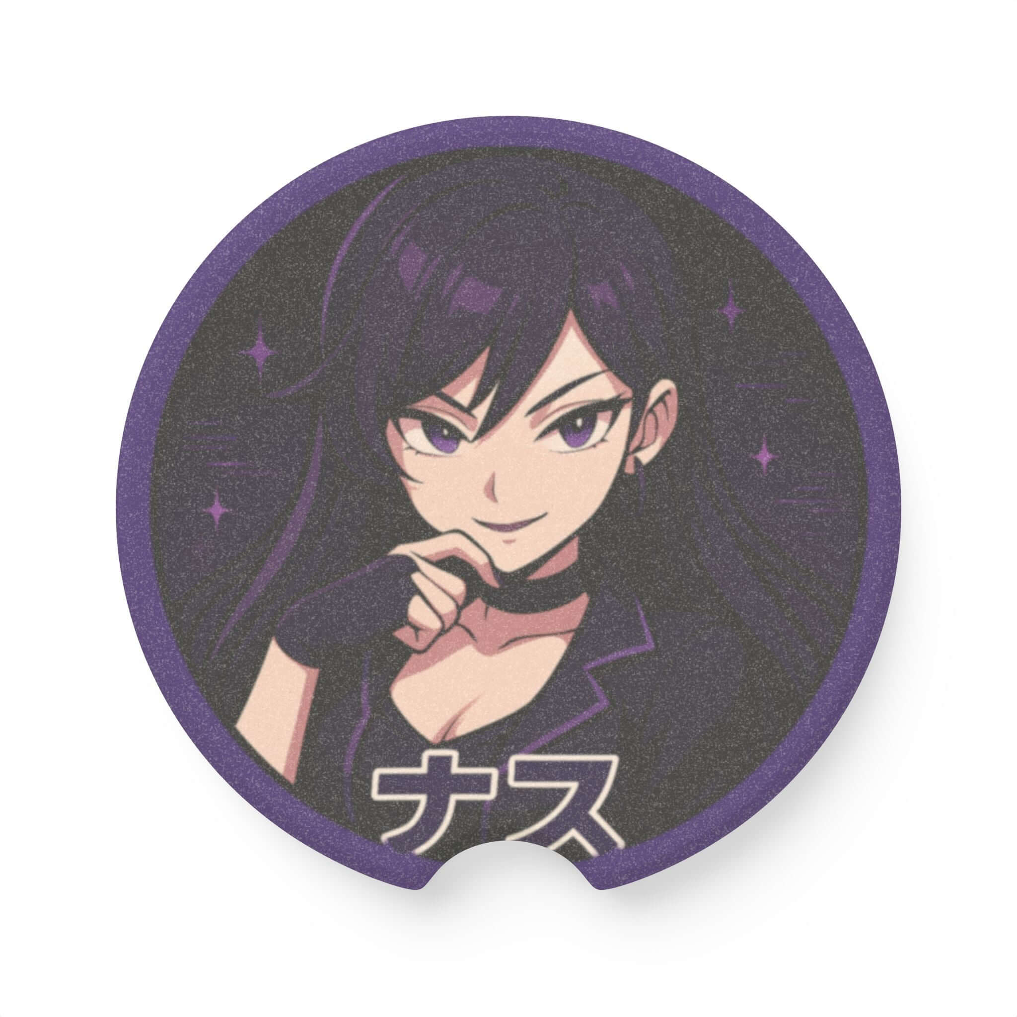 EGGPLANT Girl Soapstone Car Coaster