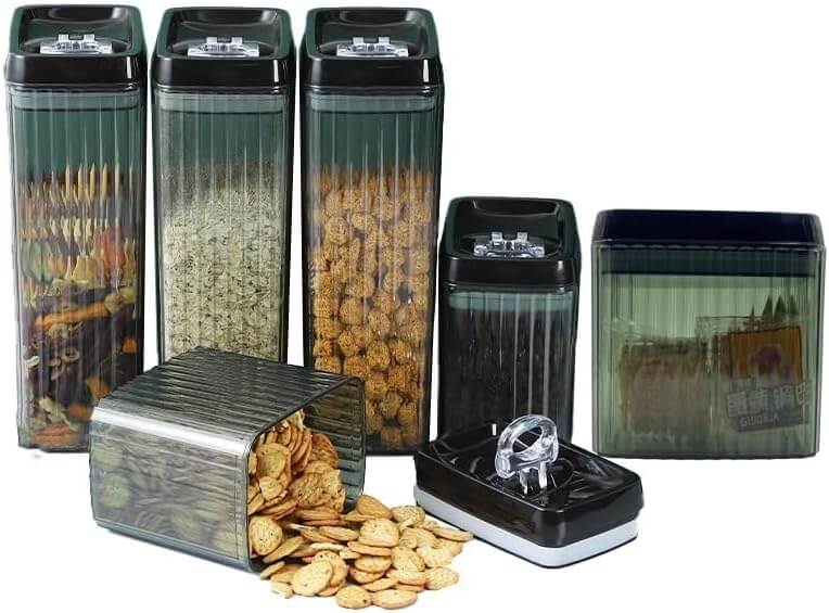 Recipientes herméticos para almacenamiento de alimentos con tapas