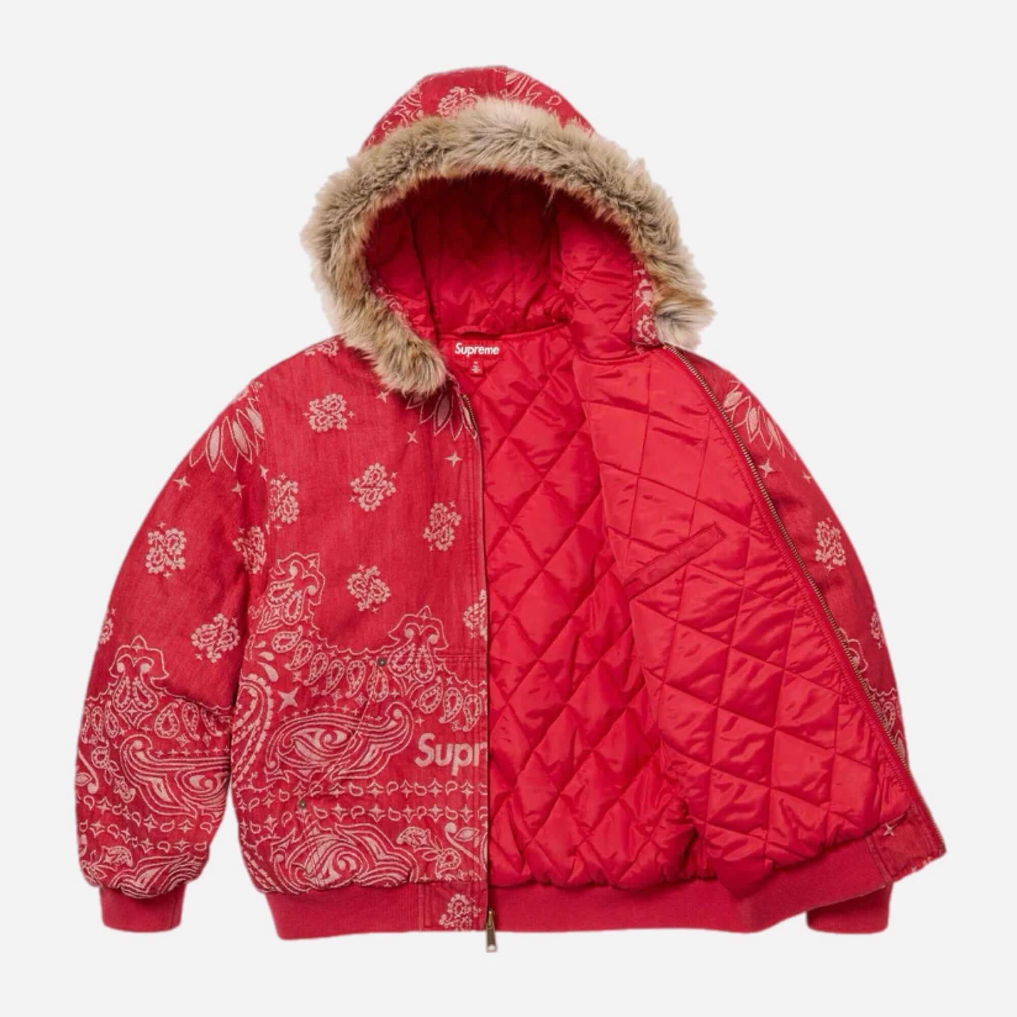 Bandana Jacquard Denim Hooded Work Jacket
