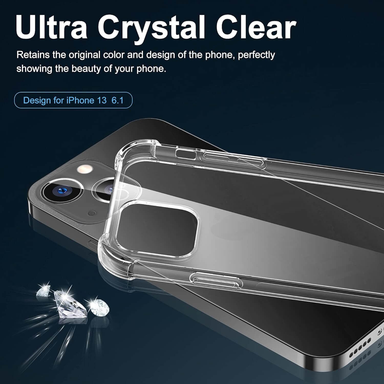 Funda transparente para iPhone 13 a prueba de golpes