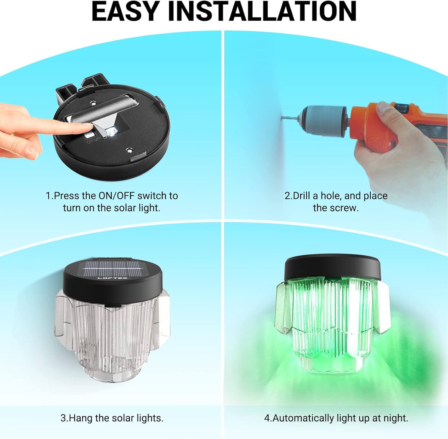 Luz solar para valla LOFTEK