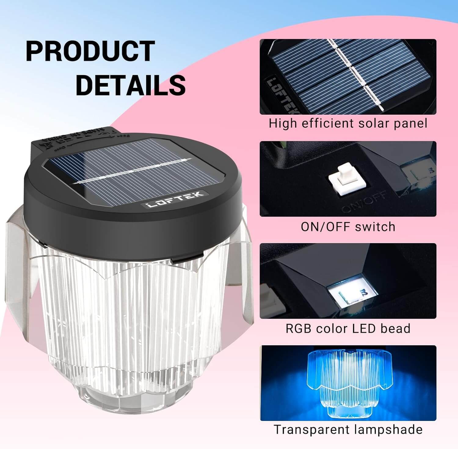 Luz solar para valla LOFTEK