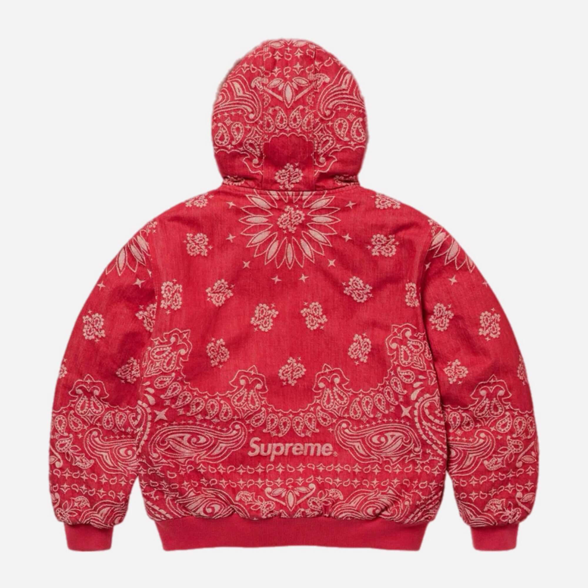 Bandana Jacquard Denim Hooded Work Jacket