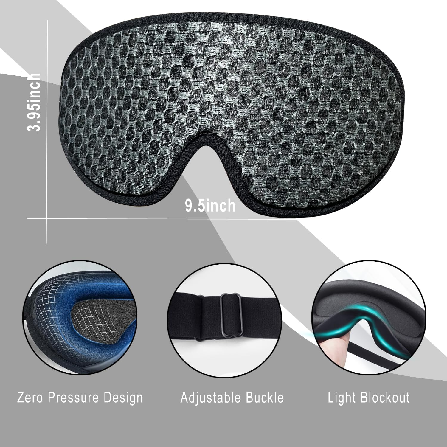 Dr. DRACLISS Sleep Mask,Sleep Eye Mask for Men Women,3D Contoured Memory Foam Eye Mask for Sleeping,100% Light Blocking Sleeping Mask,Zero Pressure Sleeping Blindfold for Travel Noon Break and Yoga (Black)