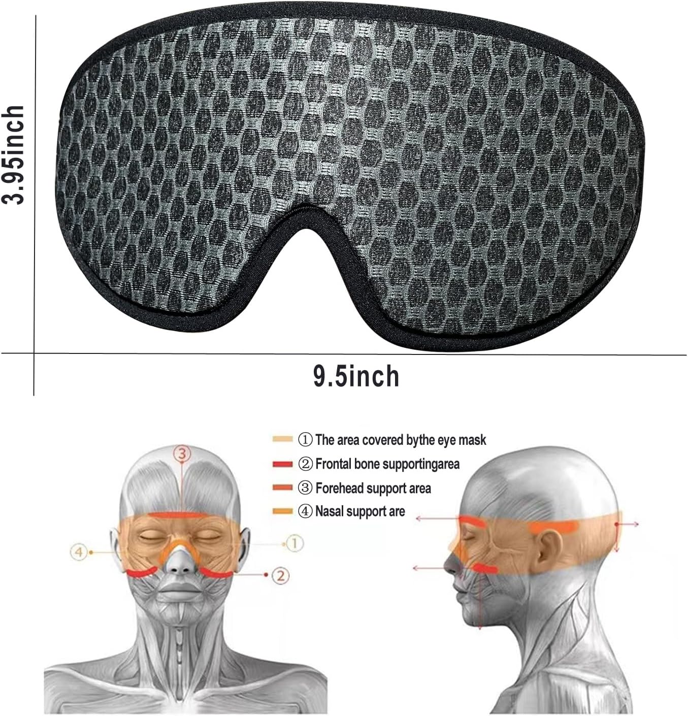 Dr. DRACLISS Sleep Mask,Sleep Eye Mask for Men Women,3D Contoured Memory Foam Eye Mask for Sleeping,100% Light Blocking Sleeping Mask,Zero Pressure Sleeping Blindfold for Travel Noon Break and Yoga (Black)