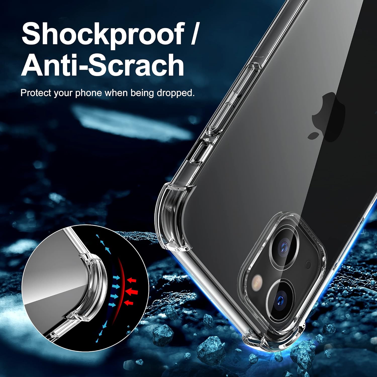 Funda transparente para iPhone 13 a prueba de golpes