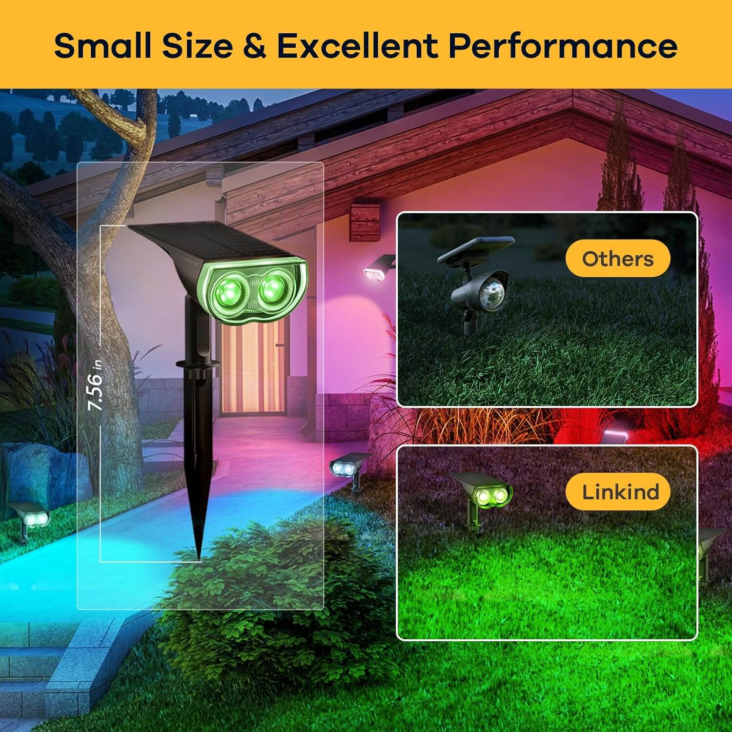 StarRayS Solar Lights Outdoor, Color Changing Solar Spot Lights Outdoor, IP67 Waterproof Colored Solar Lights for Garden, Yard, Landscape and Walkway, Multicolor, 6 Pack