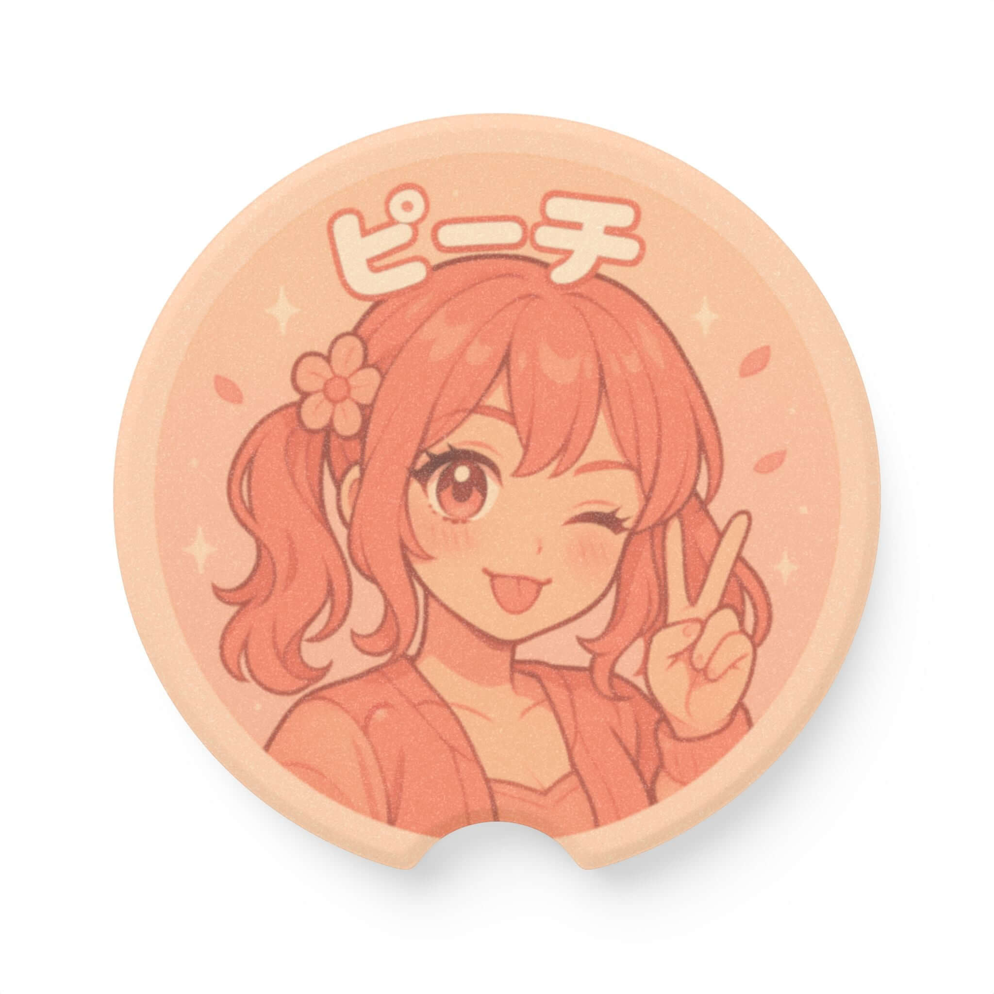 PEACH Girl Soapstone Car Coaster
