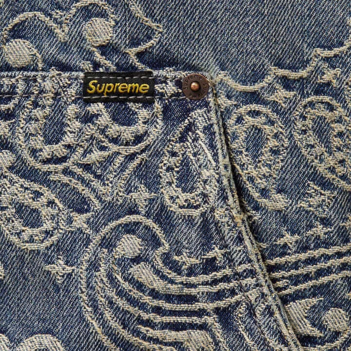 Bandana Jacquard Denim Hooded Work Jacket