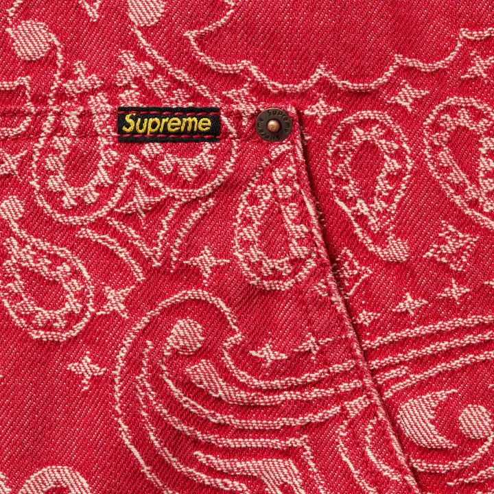 Bandana Jacquard Denim Hooded Work Jacket