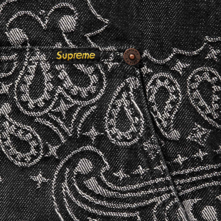Bandana Jacquard Denim Hooded Work Jacket
