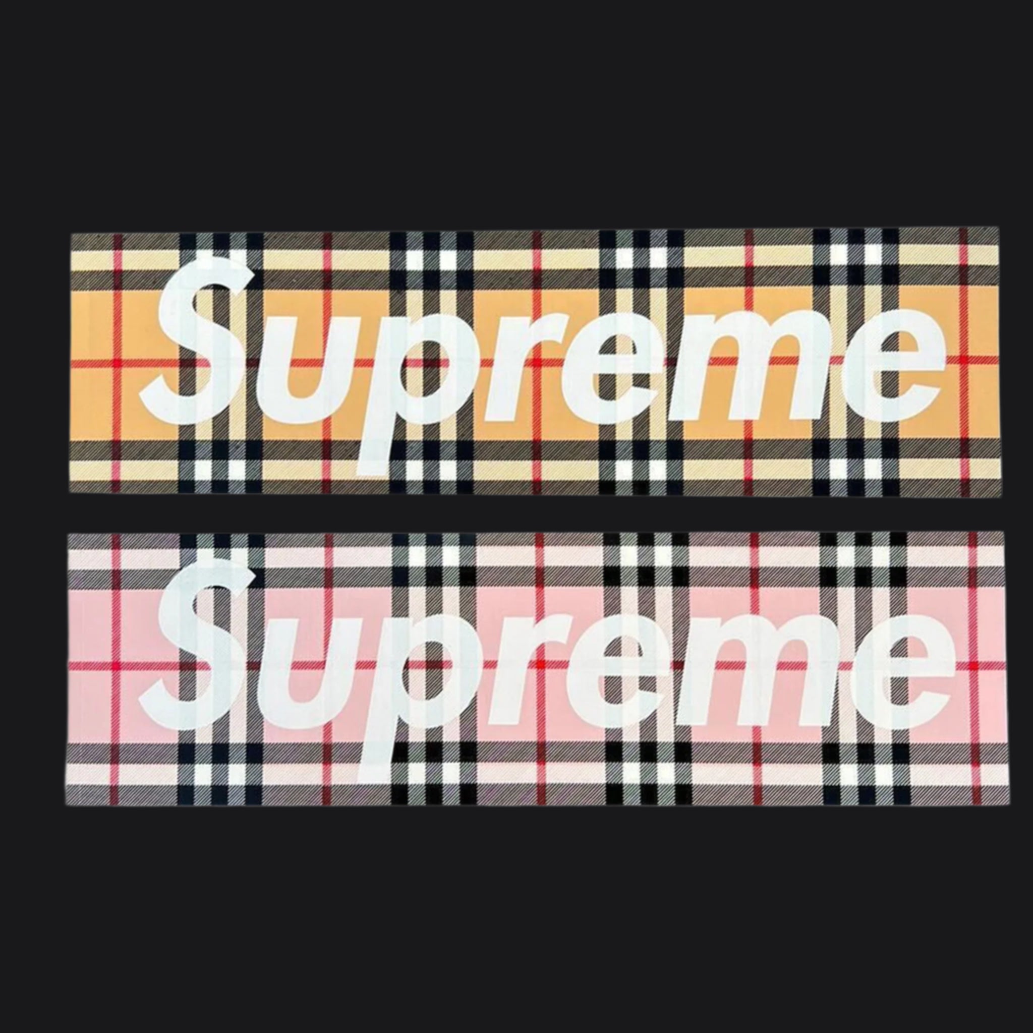 Logotipo de la caja Supreme x Burberry Pegatina