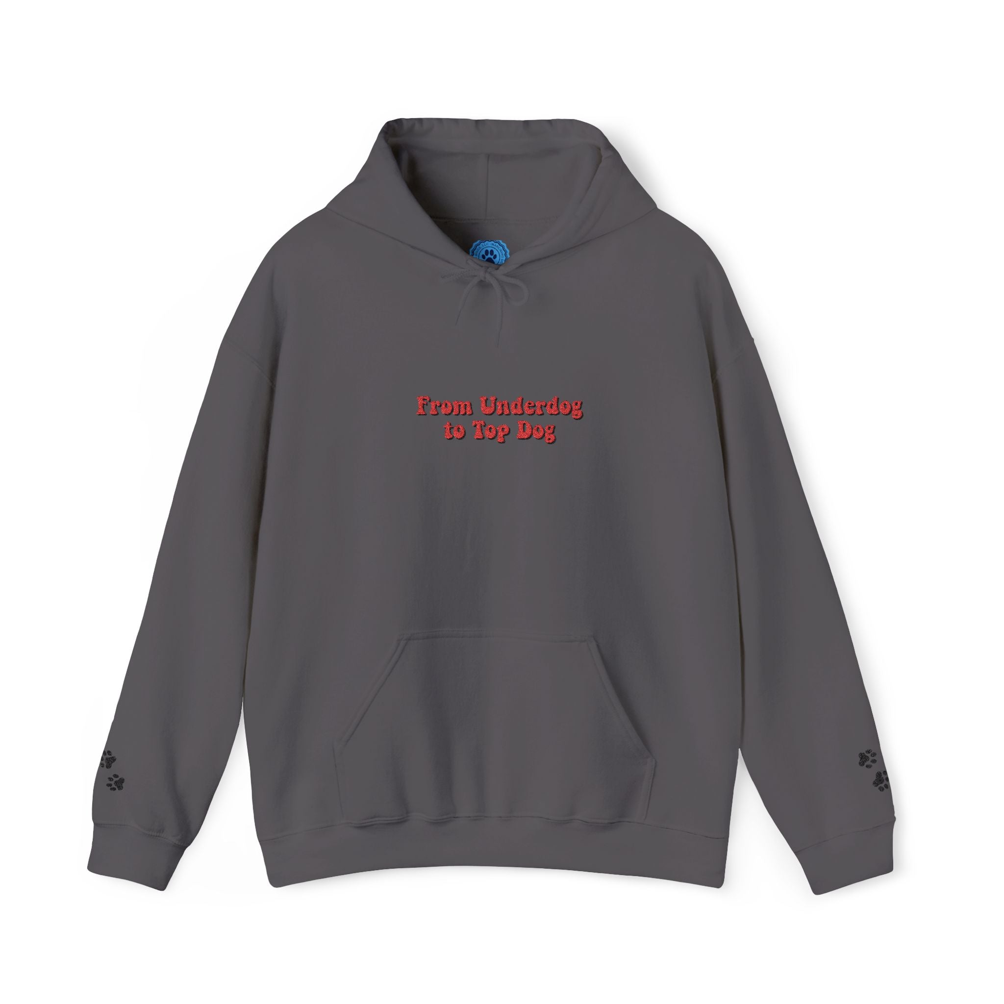 'From Underdogs to Top Dogs' Embroidered Hooded Sweatshirt