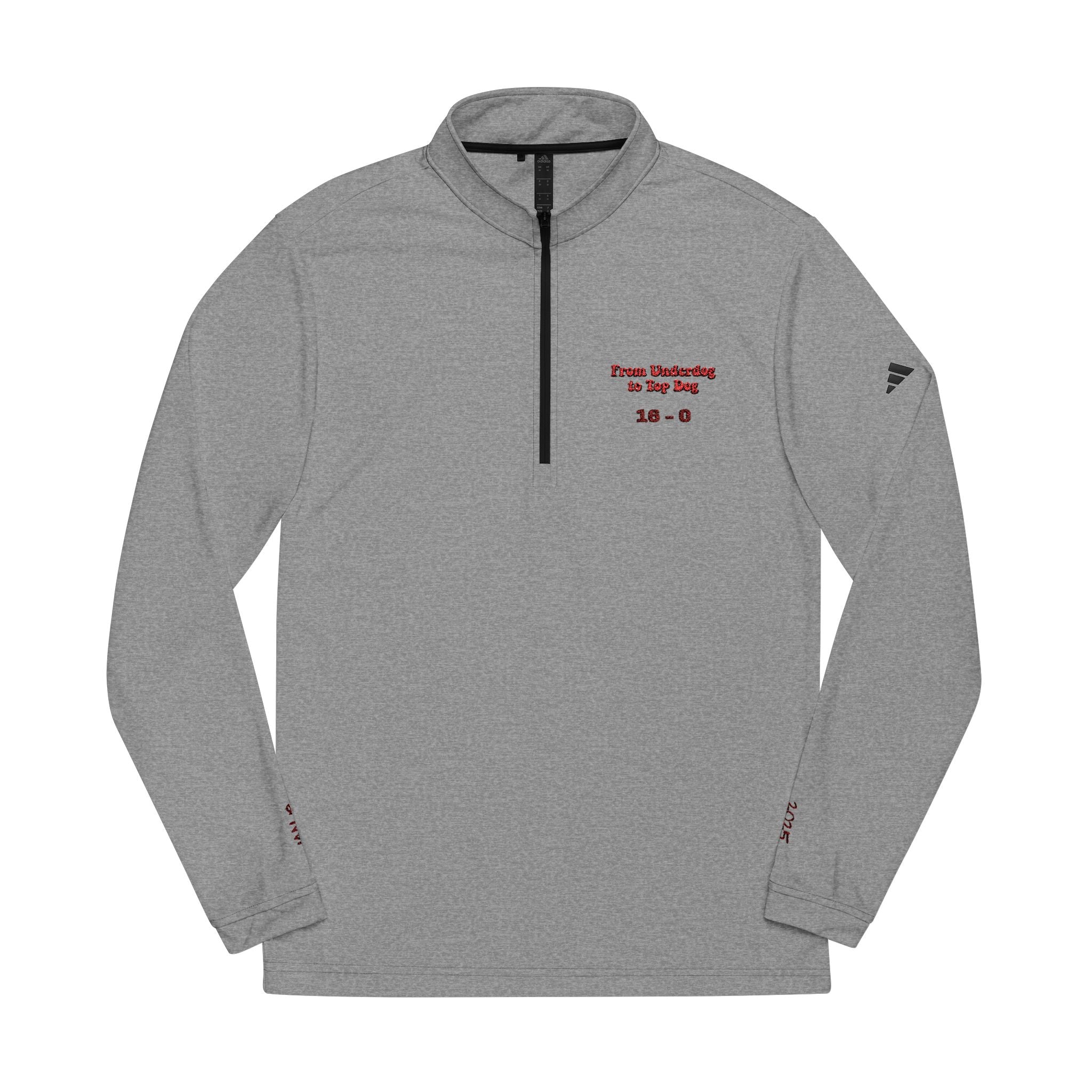 'Fom Underdogs to Top Dogs' Embroidered Adidas Quarter-Zip Pullover
