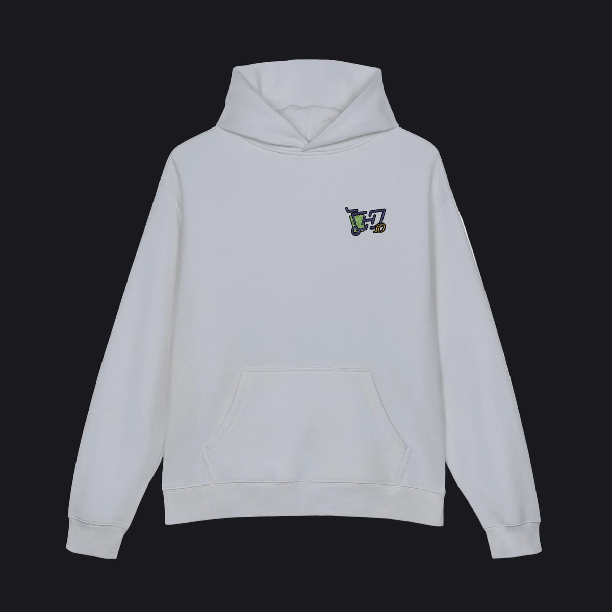 Light gray hoodie with 'BAP' text on a white background