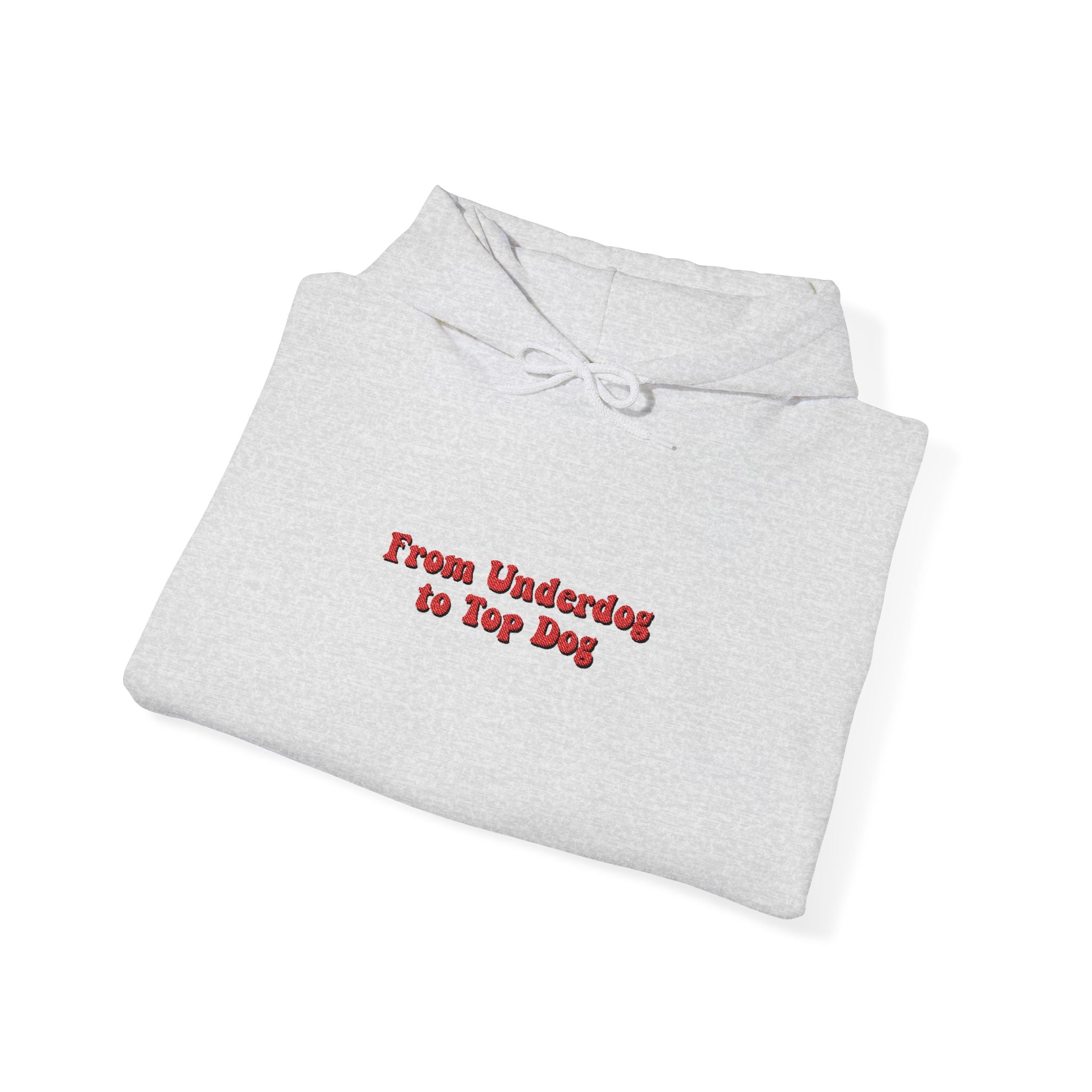 'From Underdogs to Top Dogs' Embroidered Hooded Sweatshirt