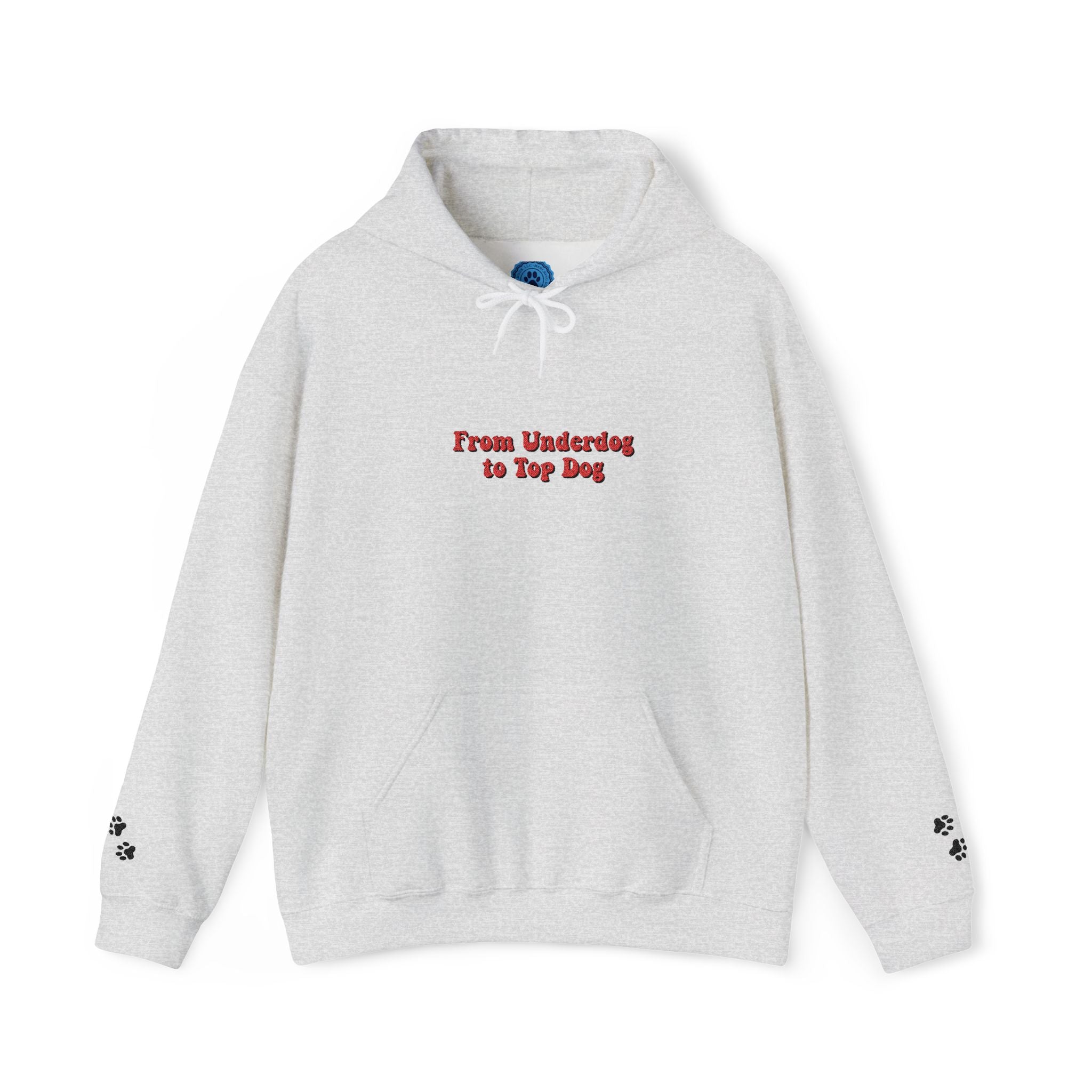 'From Underdogs to Top Dogs' Embroidered Hooded Sweatshirt