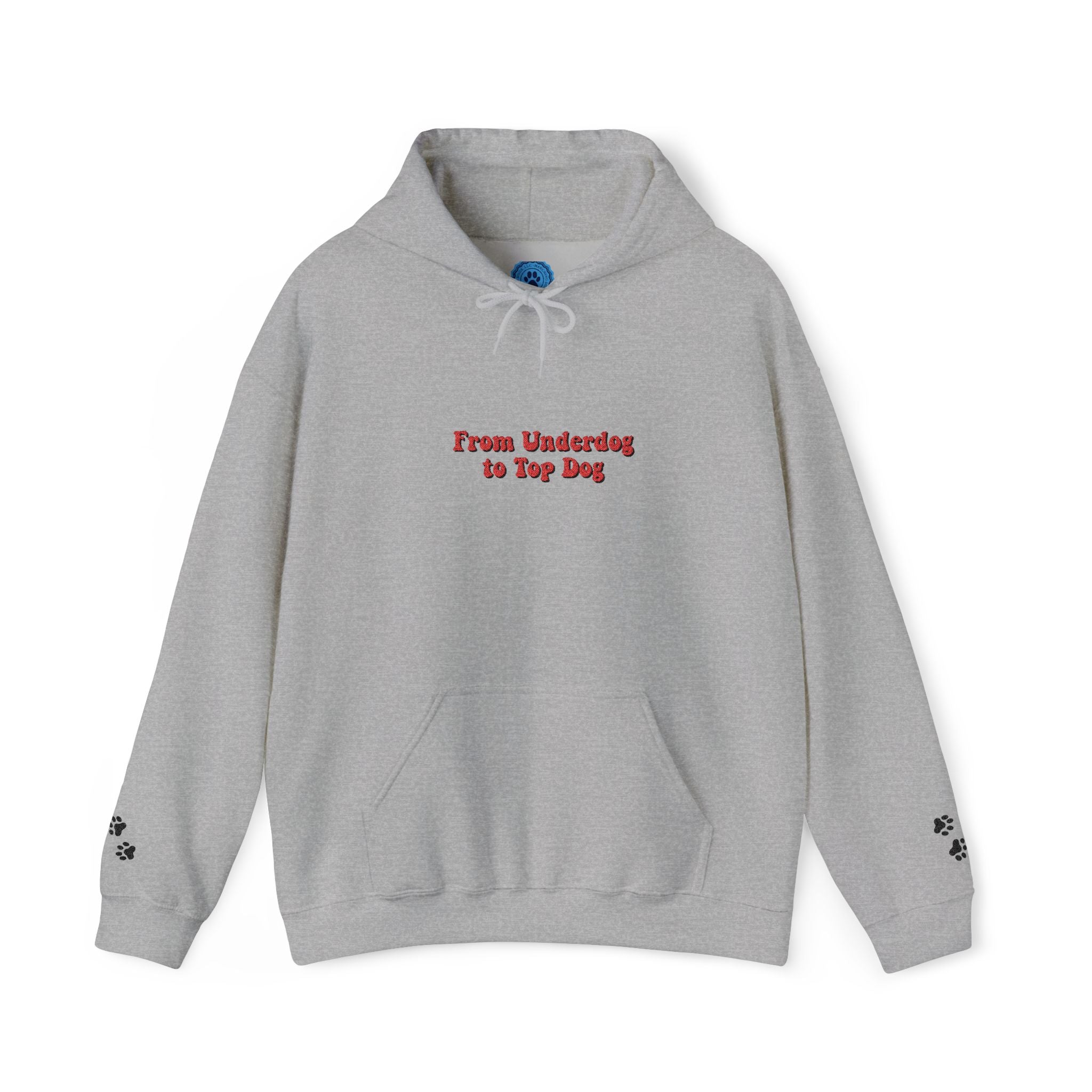'From Underdogs to Top Dogs' Embroidered Hooded Sweatshirt