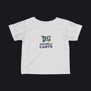 A light heather gray baby t-shirt with a 'HOUSE OF CARTS' graphic printed on the chest, displayed flat against a white background.