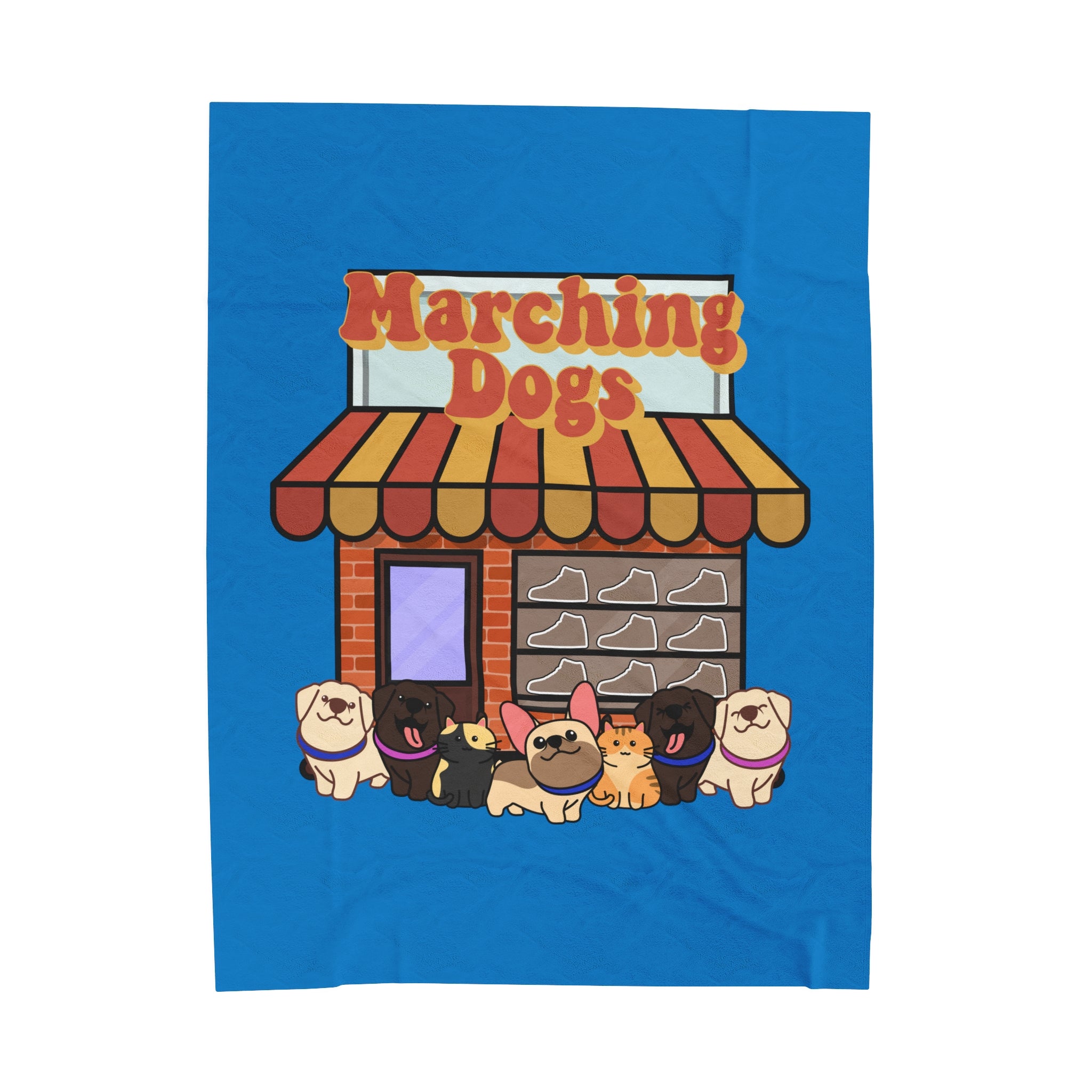 Marching Dogs Plush Blanket