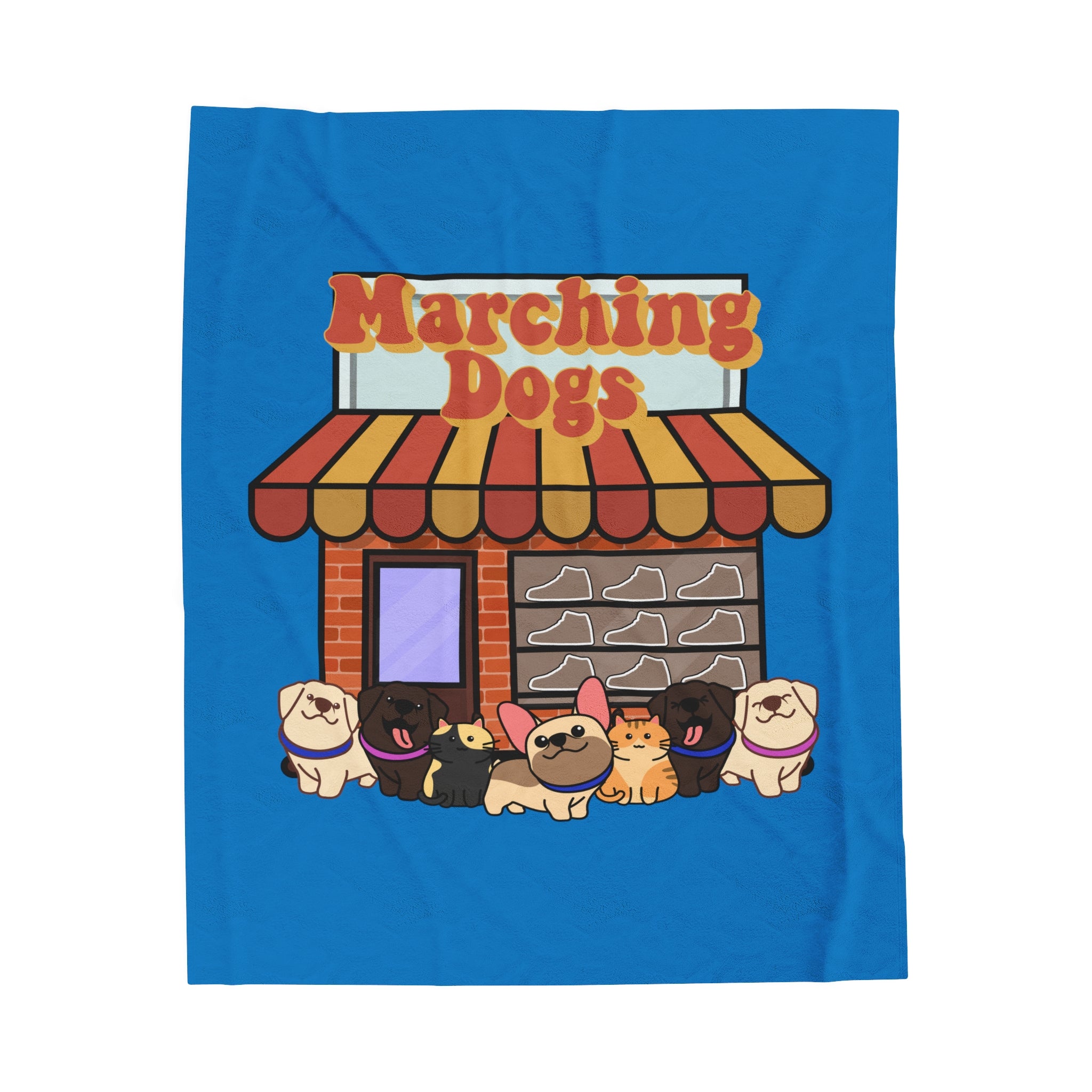 Marching Dogs Plush Blanket