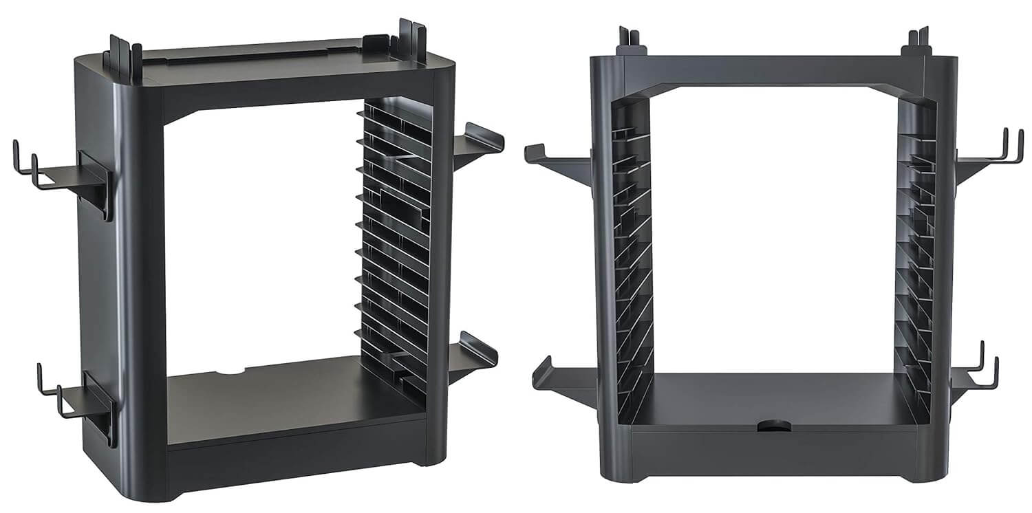 Game Storage Tower Compatible With Nintendo Switch, Nintendo Switch Stand Holder, Game Disk Rack, Controller Organizer, Switch Holder Stand for Gamers (Black)