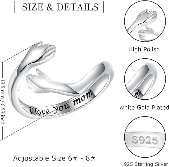925-Sterling-Silver Hug Ring