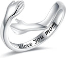 Anillo de abrazo de plata de ley 925
