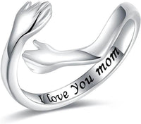 Anillo de abrazo de plata de ley 925