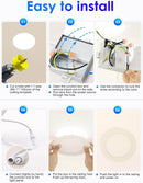 Paquete de 12 luces empotrables LED ultrafinas de 6 pulgadas con caja de conexiones 