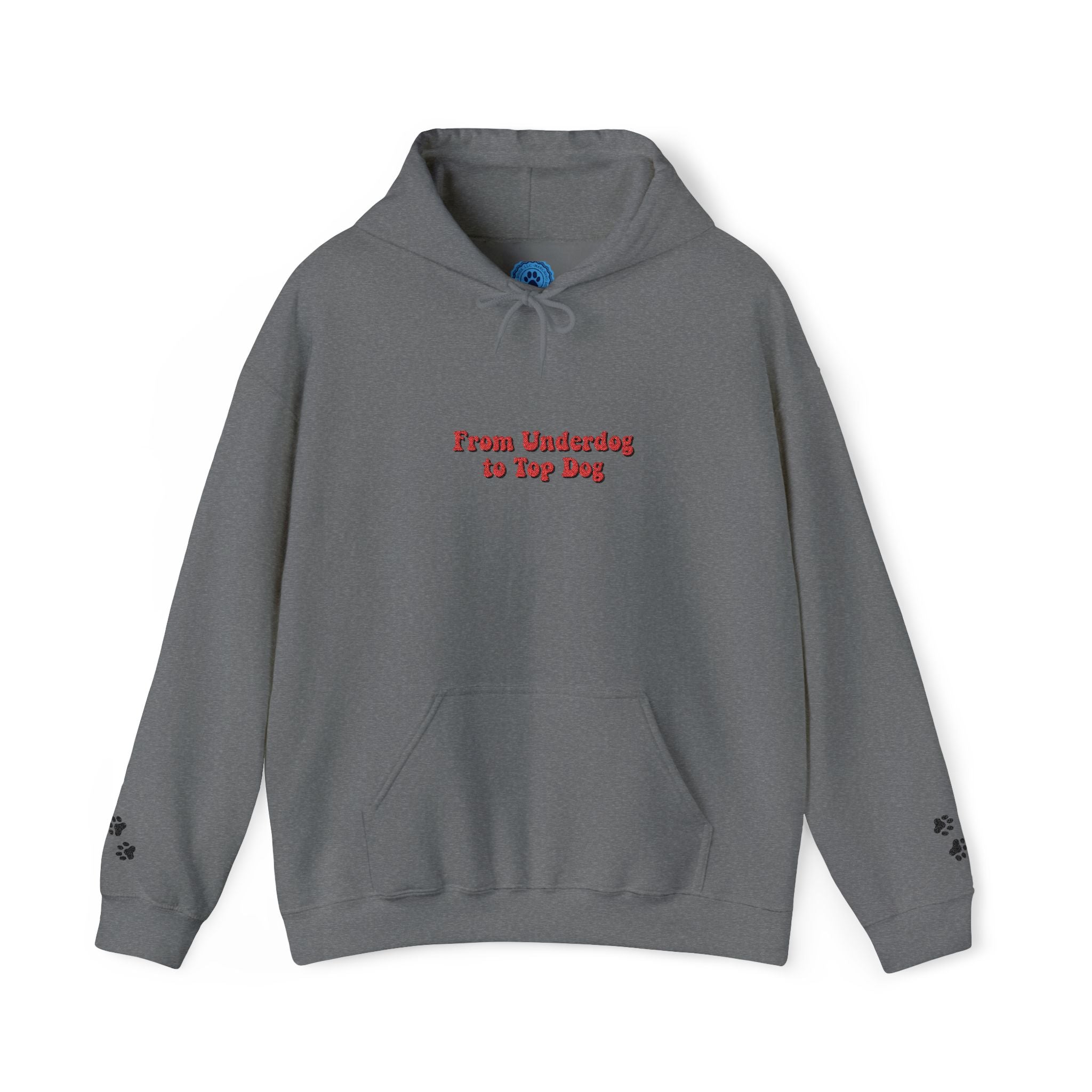 'From Underdogs to Top Dogs' Embroidered Hooded Sweatshirt