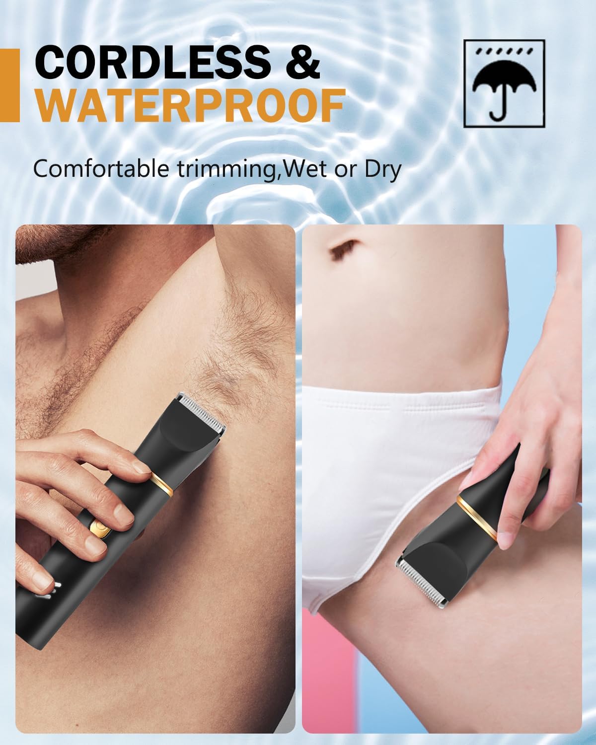 Manscape Trimmer for Men-3 in 1 Electric Groin Groomer,IPX7 Waterproof,Body Hair Trimmer for Ball/Pubic/Chest/Beard/Nose Hair Trimmer,USB-C Charging, Gifts for Him Dad