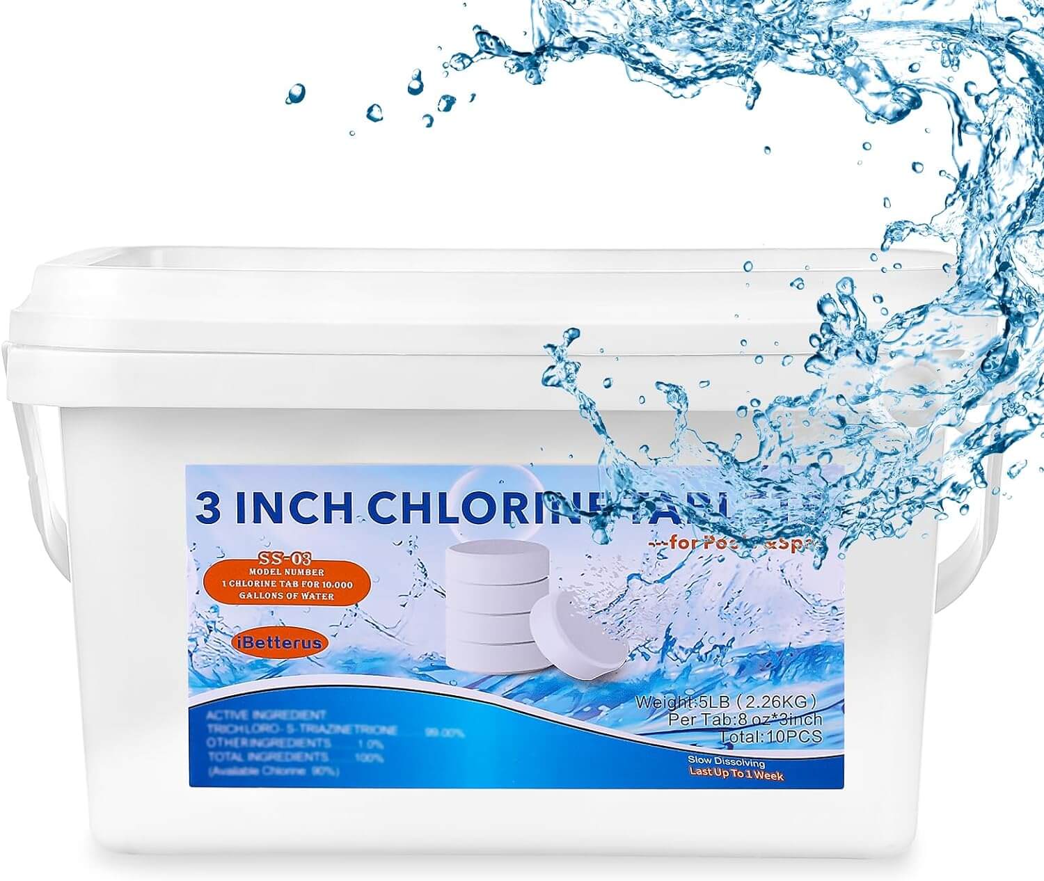 Tabletas de cloro para piscinas de 5 libras 