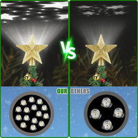 Adorno para árbol de Navidad con luz de proyección giratoria 