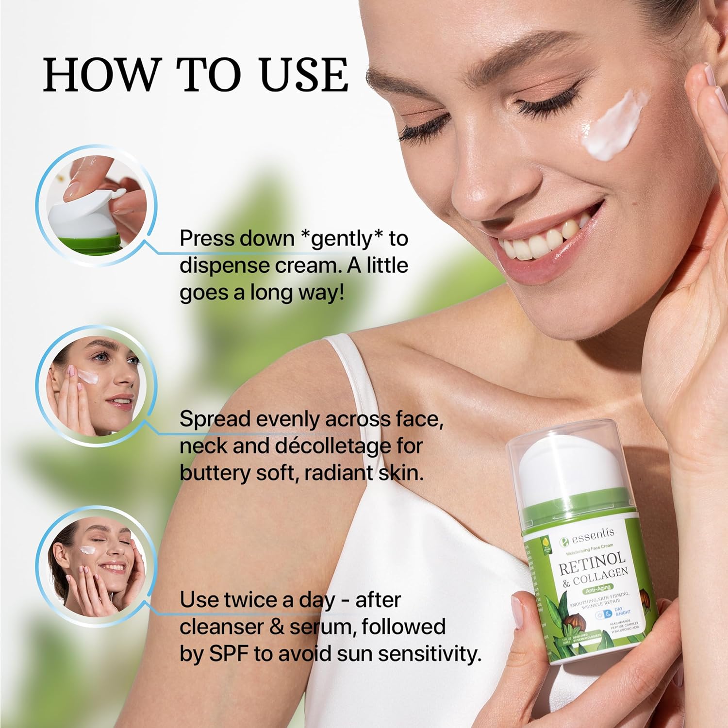 Retinol Cream for Face - Anti Aging Face Moisturizer with Collagen & Hyaluronic Acid - Day & Night Face Cream for Women and Men