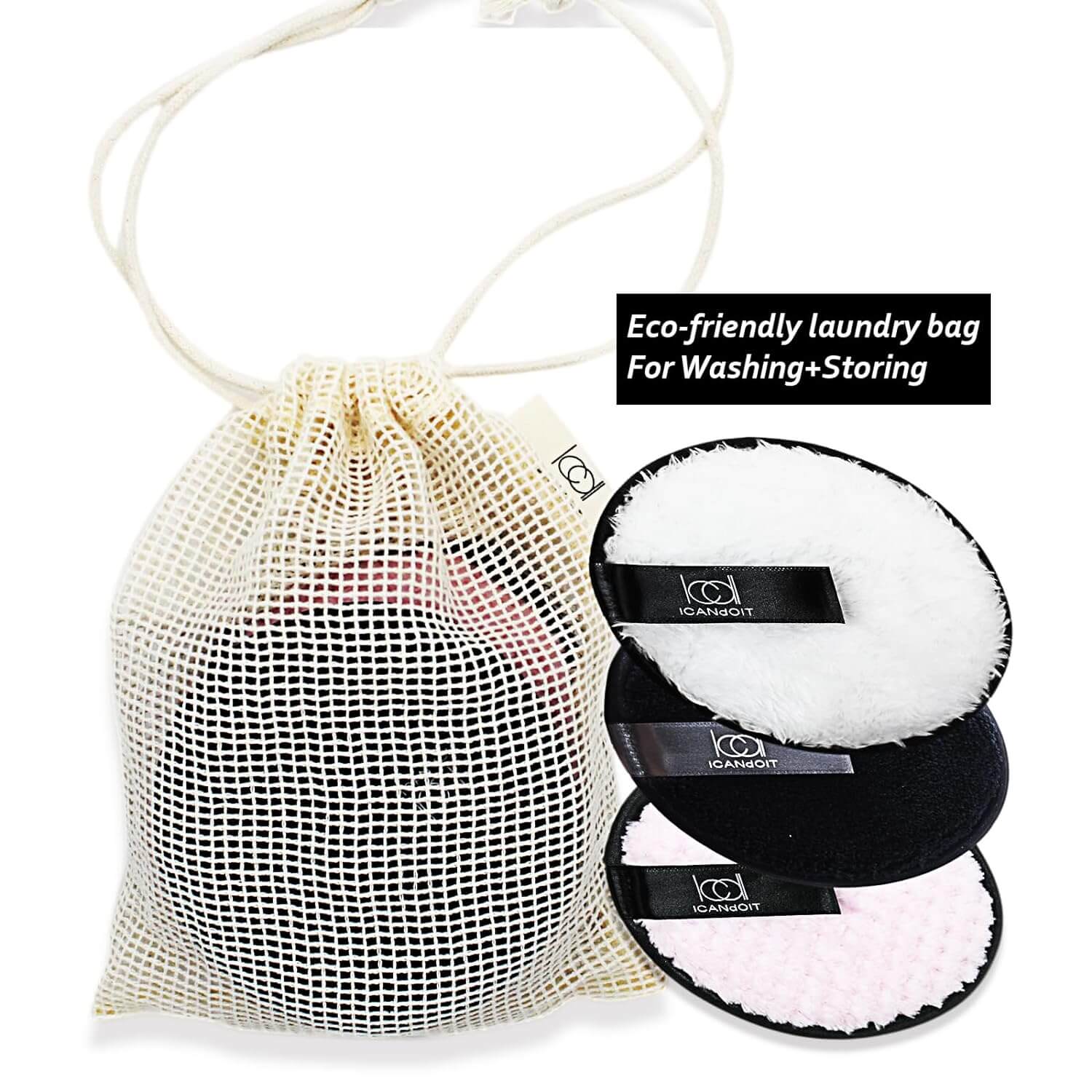 Almohadillas desmaquillantes reutilizables de microfibra extra grandes 