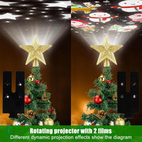 Adorno para árbol de Navidad con luz de proyección giratoria 
