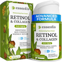 Retinol Cream for Face - Anti Aging Face Moisturizer with Collagen & Hyaluronic Acid - Day & Night Face Cream for Women and Men