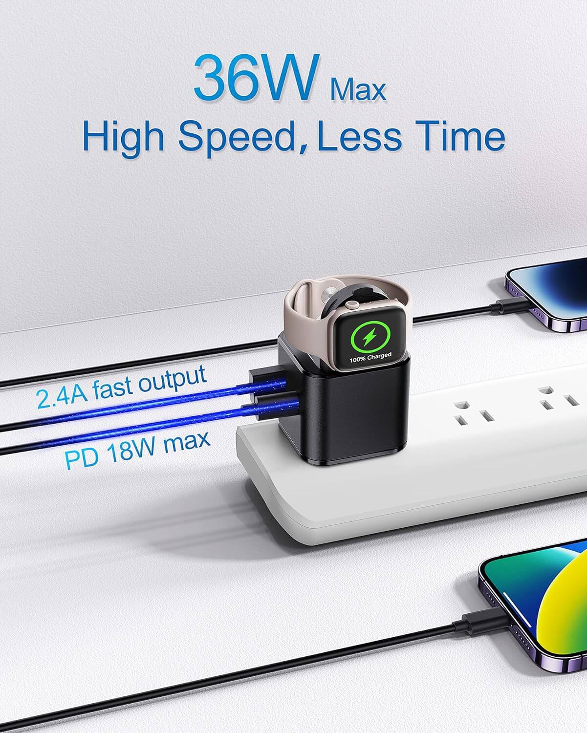 Bloque de carga Apple con cargador de reloj incorporado 