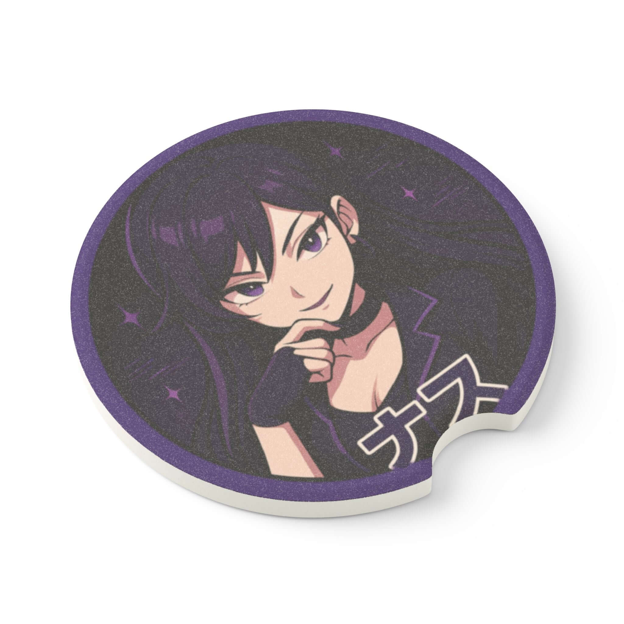 EGGPLANT Girl Soapstone Car Coaster