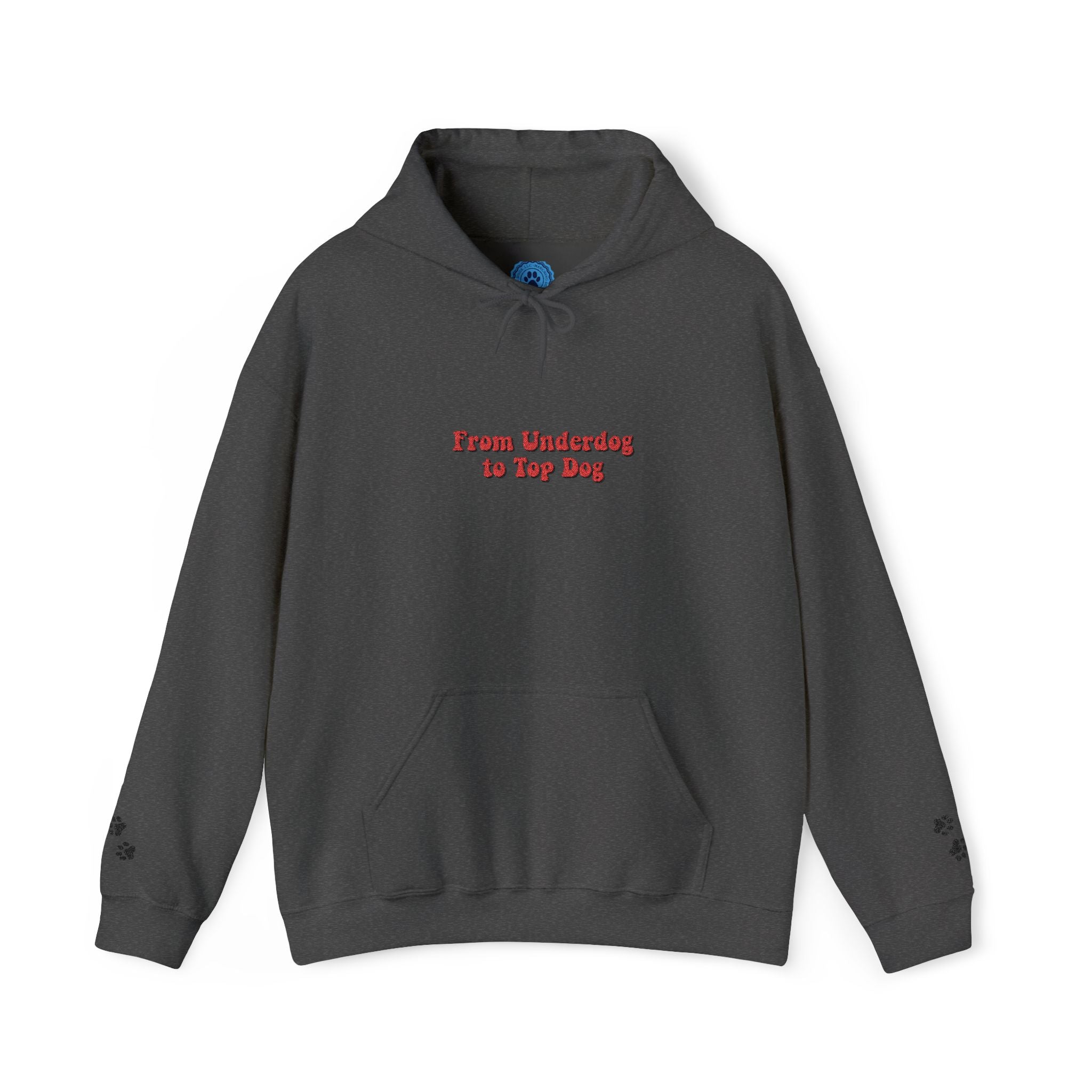 'From Underdogs to Top Dogs' Embroidered Hooded Sweatshirt