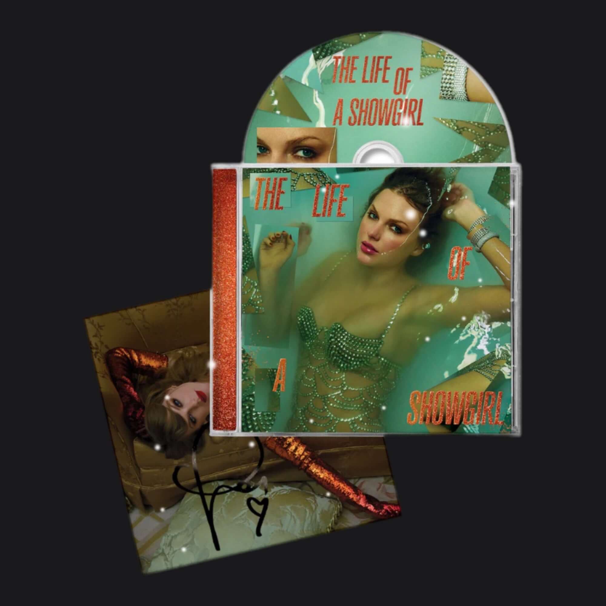 Taylor Swift 'The Life of A Showgirl' CD + Hand Signed Photo
