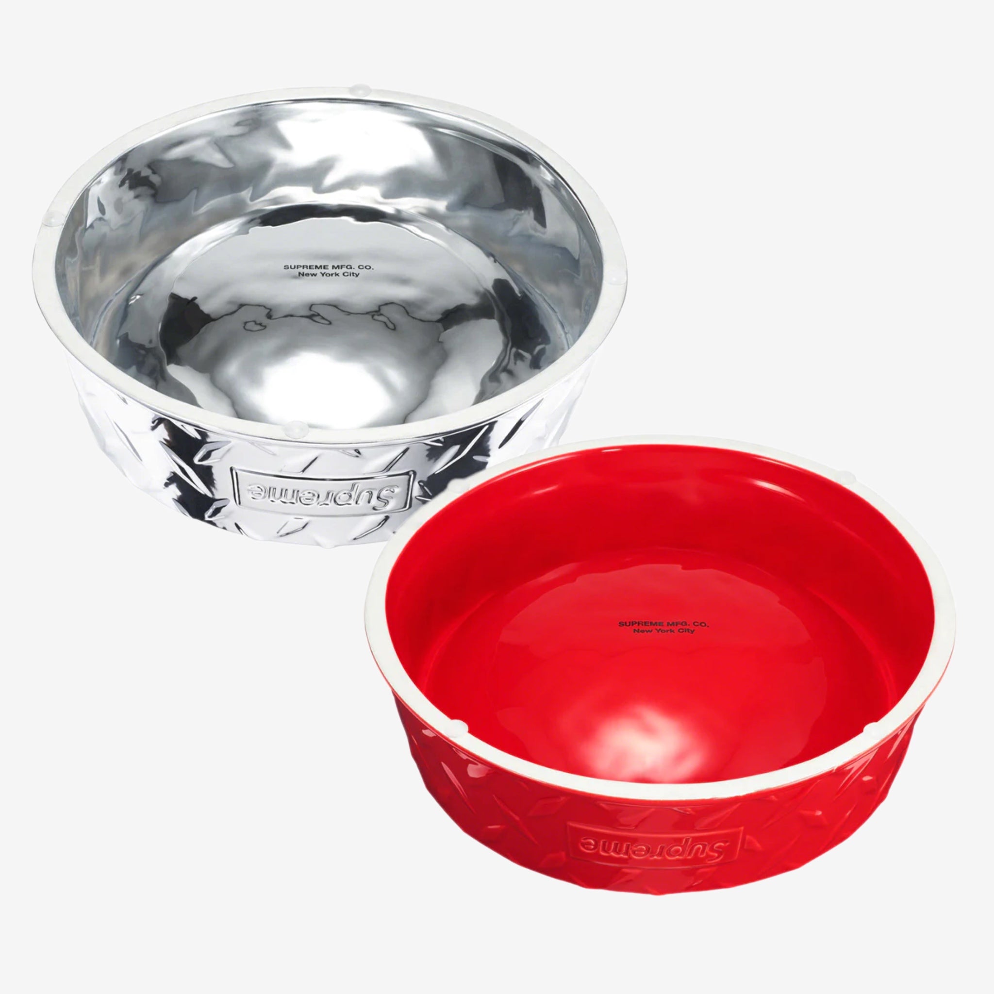 Supreme Diamond Plate Dog Bowl