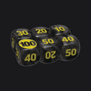 The six damage-counter dice included in the Delta Reign Elite Trainer Box.