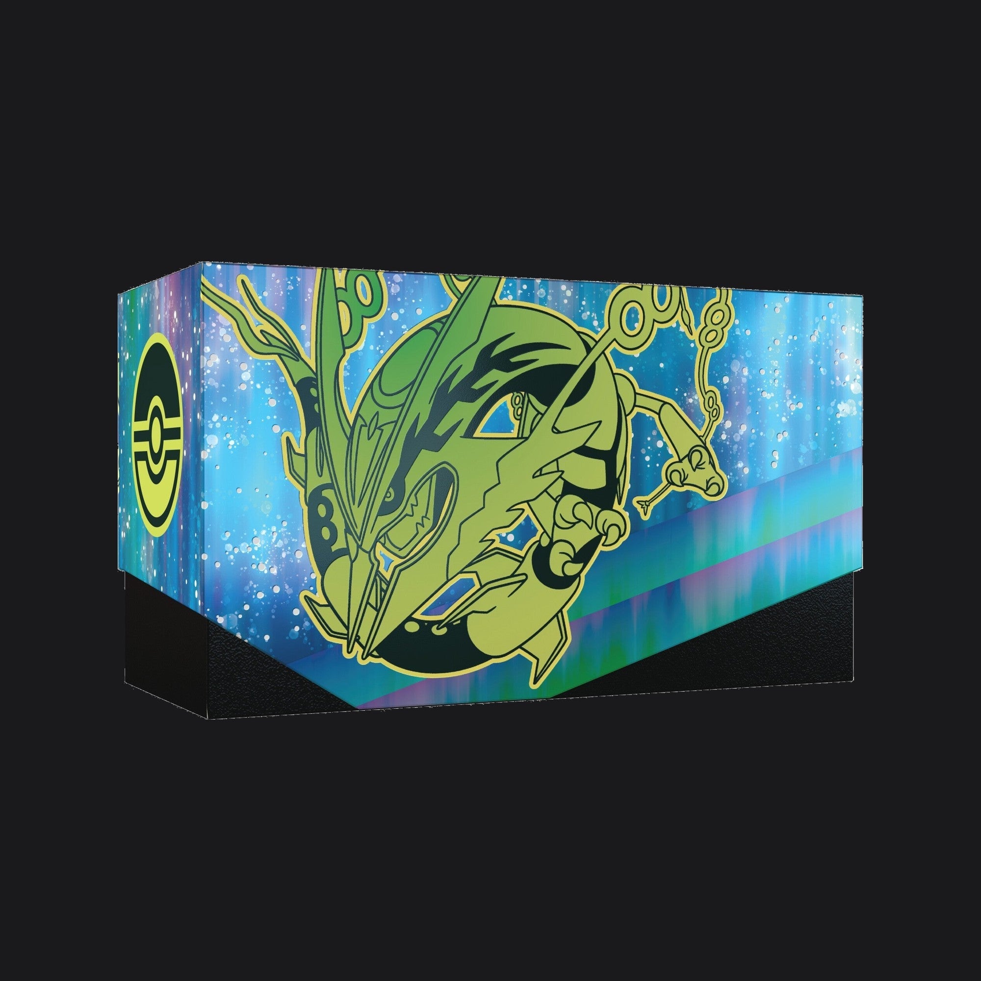 Inner lid of the Delta Reign Elite Trainer Box, printed with Mega Rayquaza artwork.