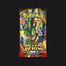 Delta Reign booster pack wrapper featuring Mega Rayquaza ex.