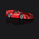 Hot Wheels RLC Ferrari F40 in red Spectraflame paint, front three-quarter view.